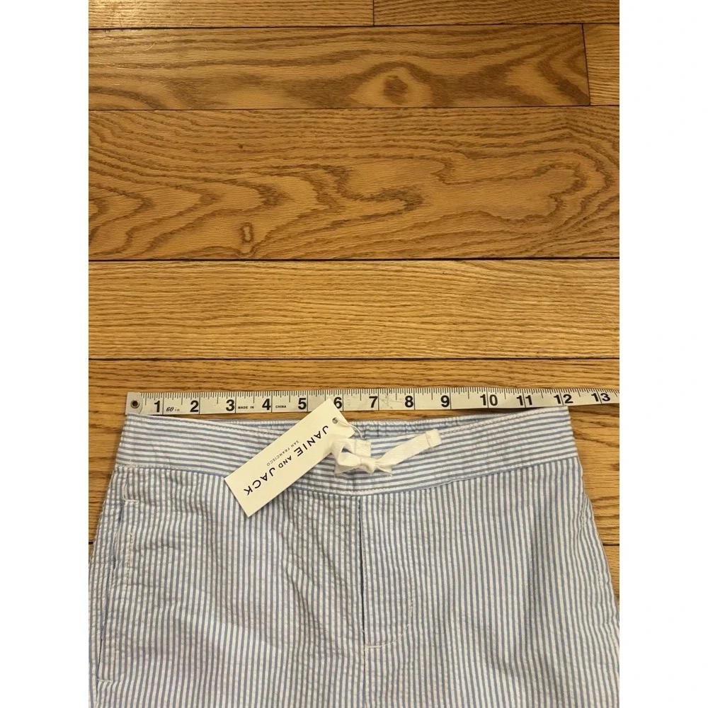 Janie and Jack Striped Seersucker‎ Pants Boys Size 8 Blue & White 100% Cotton